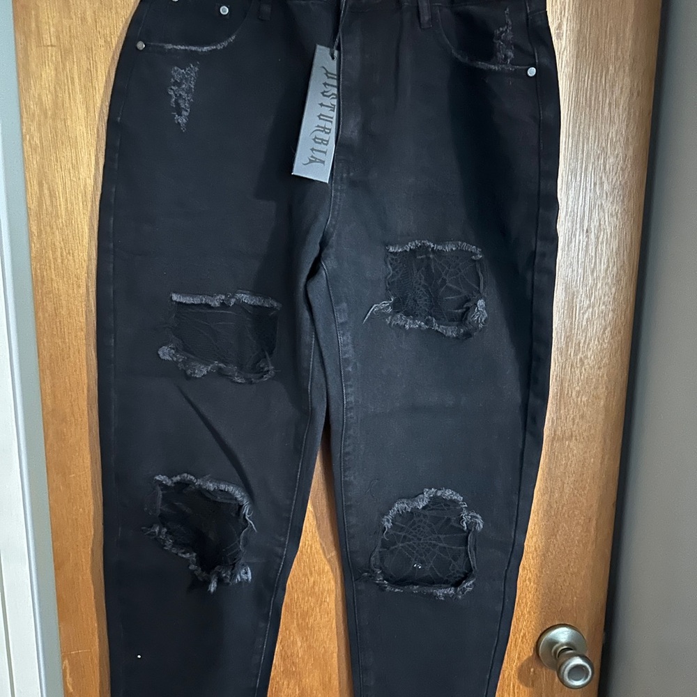 Disturbia Cobweb Distressed Jeans